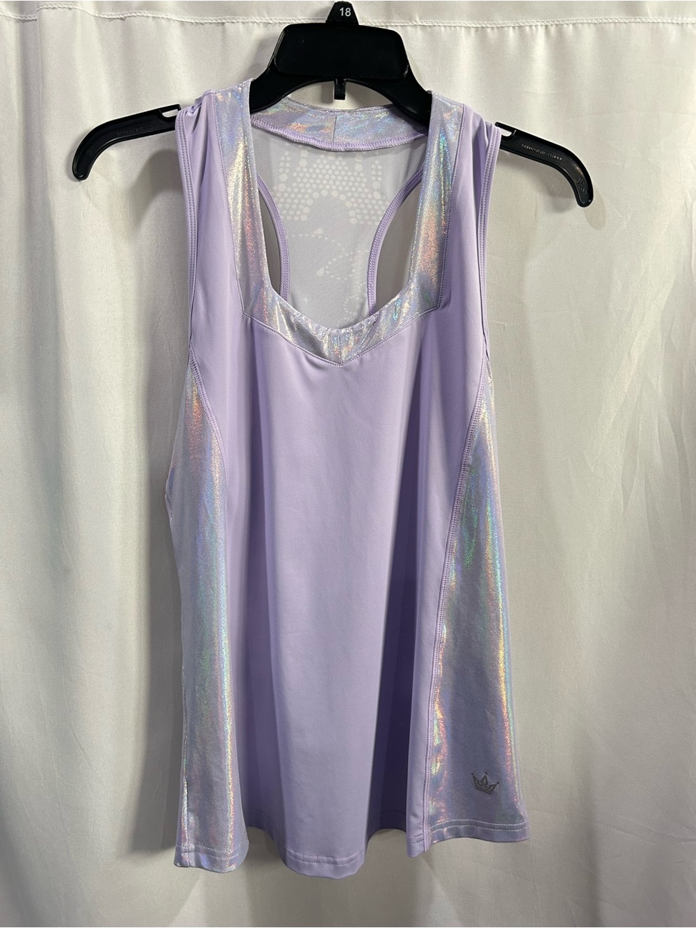 NWOT Crowned Athletics Lavender Purple Prism Flow Tank Top with Iridescent Trim